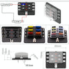 1 in 6 Out Fuse Box PC Terminal Block Fuse Holder Kits with LED Warning Indicator for Auto Car Truck Boat
