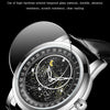 SANDA 7001 Leather Strap Luminous Waterproof Mechanical Watch(Black)