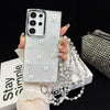 For Samsung Galaxy S22 Ultra 5G Little Fresh Bow Neck Chain TPU Phone Case(White)