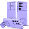 For Samsung Galaxy S25 Ultra 5G Stereoscopic Holder Sliding Camshield Phone Case(Purple)