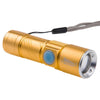 White Light Retractable Flashlight, Cree Q5 LED 3-Mode with Lanyard(Gold)