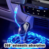 2 in 1 USB to 8 Pin + Micro USB Magnetic Suction Colorful Streamer Mobile Phone Charging Cable, Length: 1m(Blue Light)
