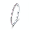 S925 Sterling Silver Ladies Fashion Ring Diamond Simple Ring, Size: 9