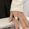 Platinum Plated Ladies Vintage Wear Combination Ring, Specification:J2996