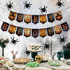 Halloween Decoration Wall Stickers Hanging Pendant Party Horror Banner Decoration, Style: 12pcs Spider Cards + Dots Glue
