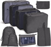 9 In 1 Cosmetic Bag Travel Storage Bag Set Folding Storage Bag( Black)