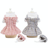 Pink Dog Dress with Hat, Size L - Summer Pet Clothes
