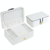 zk-0025 Multifunctional Double Layer PU Large Capacity Earring Ring Jewelry Box(White)