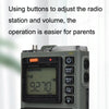 HanRongda HRD-787 High Performance Full Band Portable Bluetooth Card SOS Warning LED Lighting Radio(Green)