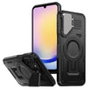 For Samsung Galaxy A25 5G Shield Frame Holder MagSafe Phone Case(Black)