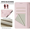 For Samsung Galaxy S21 Ultra 5G Smile Embossing RFID Leather Phone Case(Pink)