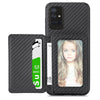 For Samsung Galaxy A71 5G Carbon Fiber Magnetic Card Bag TPU+PU Shockproof Back Cover Case with Holder & Card Slot & Photo Frame(Black)