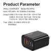 45PQ 45W PD25W + QC3.0 20W USB Super Fast Charger with Type-C to 8 Pin Cable, US Plug(Black)