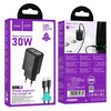 hoco N62 PD30W Type-C Charger Set with 1m Type-C to Type-C Cable, Specification:EU Plug(Black)