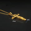 10 PCS Men Vintage Stainless Steel Cross Jesus Pendant Necklace(Cross chain-Silver)