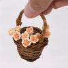 10 PCS 1:12 Mini House Toy Simulation Yellow Rose Flowers Model(Orange)