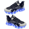 USB Charging LED Light Shoes Couples Casual Sneakers Hip-Hop Luminous Shoes, Size: 40(White Black)