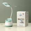 USB Charging LED Desk Light Eye Protection Lamp with Pen Holder and Phone Holder(CS276-4 Black)