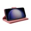 For Samsung Galaxy S25 5G Rivet Buckle 9 Cards Three Fold Leather Phone Case(Rose Gold)