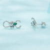 SCE1555 Sterling Silver S925 Green Zircon Scorpion Insect Stud Earrings