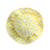Yellow Grid Pet Sun Hat - Breathable, M (30-50cm)
