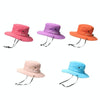 9002 Summer Women Outdoor Sun Hats Fisherman Hat With Ponytail Hole(Monochrome Children Pink)