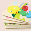 4 PCS / Sets Of Children Early Education Three-Dimensional Wooden Animal Puzzle Toys(Elephant + Hippo + Whale + Ocean Fish)