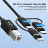 3 in 1 8 Pin, Type-C, Micro USB to USB-B MIDI Instruments Printer Cable, Length: 1m, Length:1m(Red)