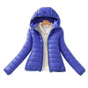 Warm Winter Parka Jacket Ladies Women Slim Short Coat, Size:XL(Blue)