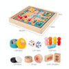 Children Wooden Multifunctional Parent-Child Interactive Puzzle Board Toy, Set Specification: 2 In 1 Hocker + Flying Chess