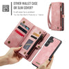 For Samsung Galaxy S25 5G CaseMe 008 Detachable Multifunctional Leather Phone Case(Pink)