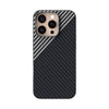 For iPhone 13 Pro ABEEL C Carbon Fiber Series 6D Micro Relief MagSafe Phone Case(Black Grey)