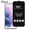 For Samsung Galaxy S21+ 5G 25pcs 0.18mm High Aluminum Large Arc Full Screen Tempered Glass Film, Support Fingerprint Unlocking