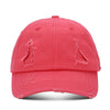 Washed Baseball Cap Casual Retro Shading Distress Torn Cap, Size:One Size(Watermelon Red)