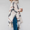 Women Mid-Length Turtleneck Sweater Fringed Cloak Shawl, Size: Free Size(Navy Blue)