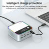 WLX-M8 120W Smart Digital Display Multi-Port Desktop Charger Dock Station, EU Plug(Grey White)