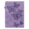 For Huawei MediaPad T5 10 inch Embossed Butterfly Pattern Horizontal Flip Leather Tablet Case(Purple)