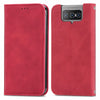 For Asus Zenfone 8 Flip Retro Skin Feel Business Magnetic Horizontal Flip Leather Case with Holder & Card Slots & Wallet & Photo Frame(Red)