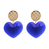 Peach Heart Earrings Retro Series Acrylic Stud Earrings for Women(Deep Blue)