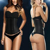 Lady Elastic Latex Steel Bone Buckle Toning Body Lifting Hips Slimming Waist Belt, Size: L(Black)