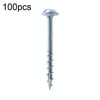 RUITOOL ST4 100pcs Woodworking Slant Hole Screws Half Tooth Self Tapping Phillips Bolt 32mm