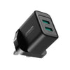 JOYROOM JR-TCN01 2.4A Dual Ports USB Charger, Plug:UK Plug(Black)