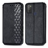 For Alcatel 1S 2021 Cubic Grid Pressed Horizontal Flip Magnetic PU Leather Case with Holder & Card Slots & Wallet(Black)