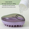 Pet Shower Brush with Shampoo Dispenser, Blue, Fine Bristles