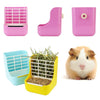 Rabbit Guinea Pig Feeder Bowl Hay & Pellet Dispenser Yellow