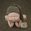 Newborn Photography Clothing Baby Photography Fur Ball Knitted Long Tail Hat(Green)