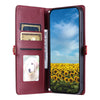 For Redmi Note 13 Pro 4G Global Wallet Multi-card Slot Leather Phone Case with Lanyard(Wine Red)