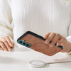 For Samsung Galaxy S22+ 5G LC.IMEEKE Magsafe Phone Case(Brown)