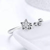 Star Inlaid Zircon Ring Hollow S925 Sterling Silver Ladies Five-pointed Star Open Ring