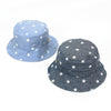 MZ7938 Spring Small Star Pattern Children Basin Hat Sun Hat, Size: M (50cm)(Dark Denim Blue)